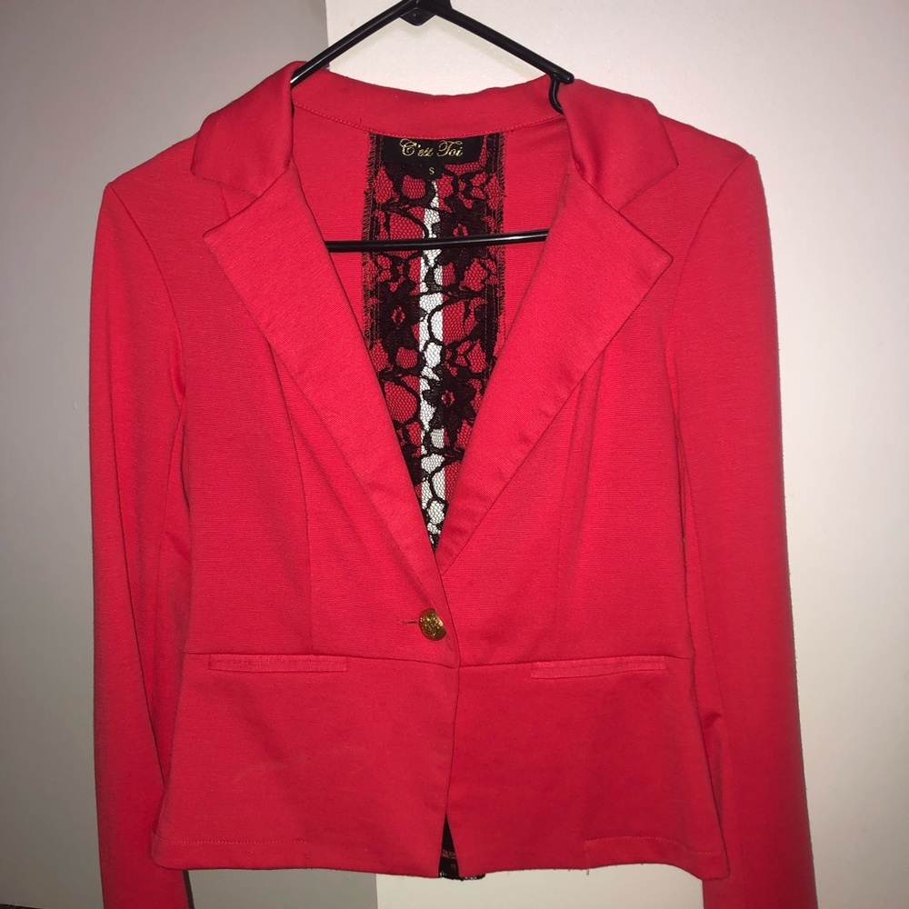 Coral Lace Blazer
